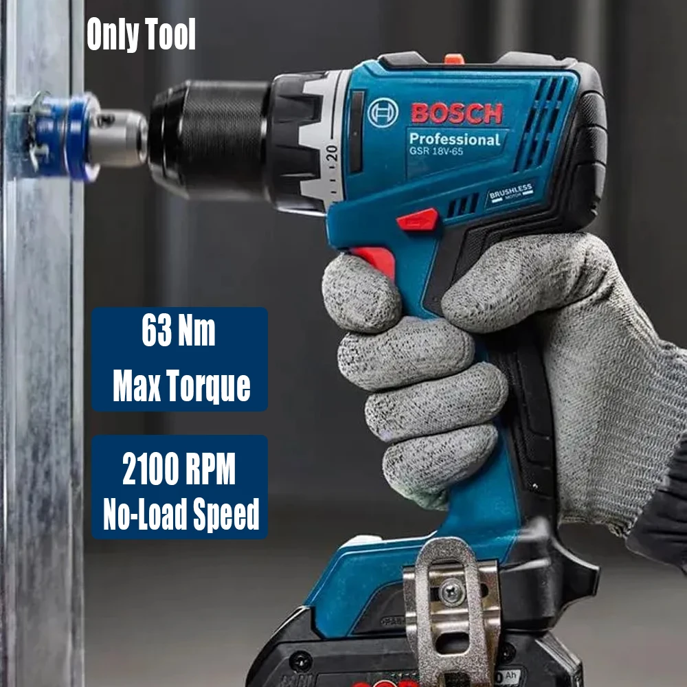 Power Tools For Woodworking - Bosch GSR 18V-65 Bor Listrik Tanpa