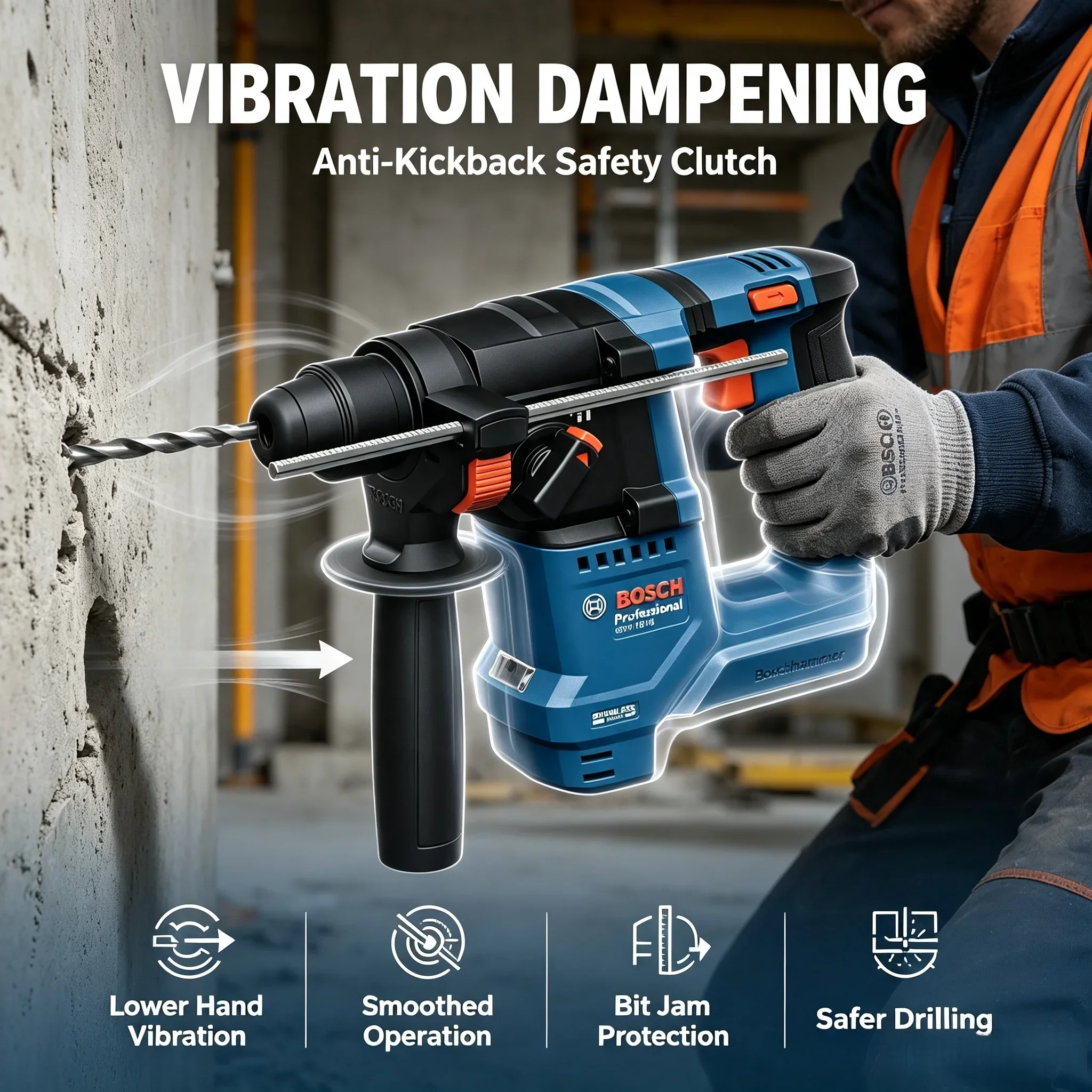Power Tools Impact - Bosch GBH 18V-18, Palu Putar Nirkabel,