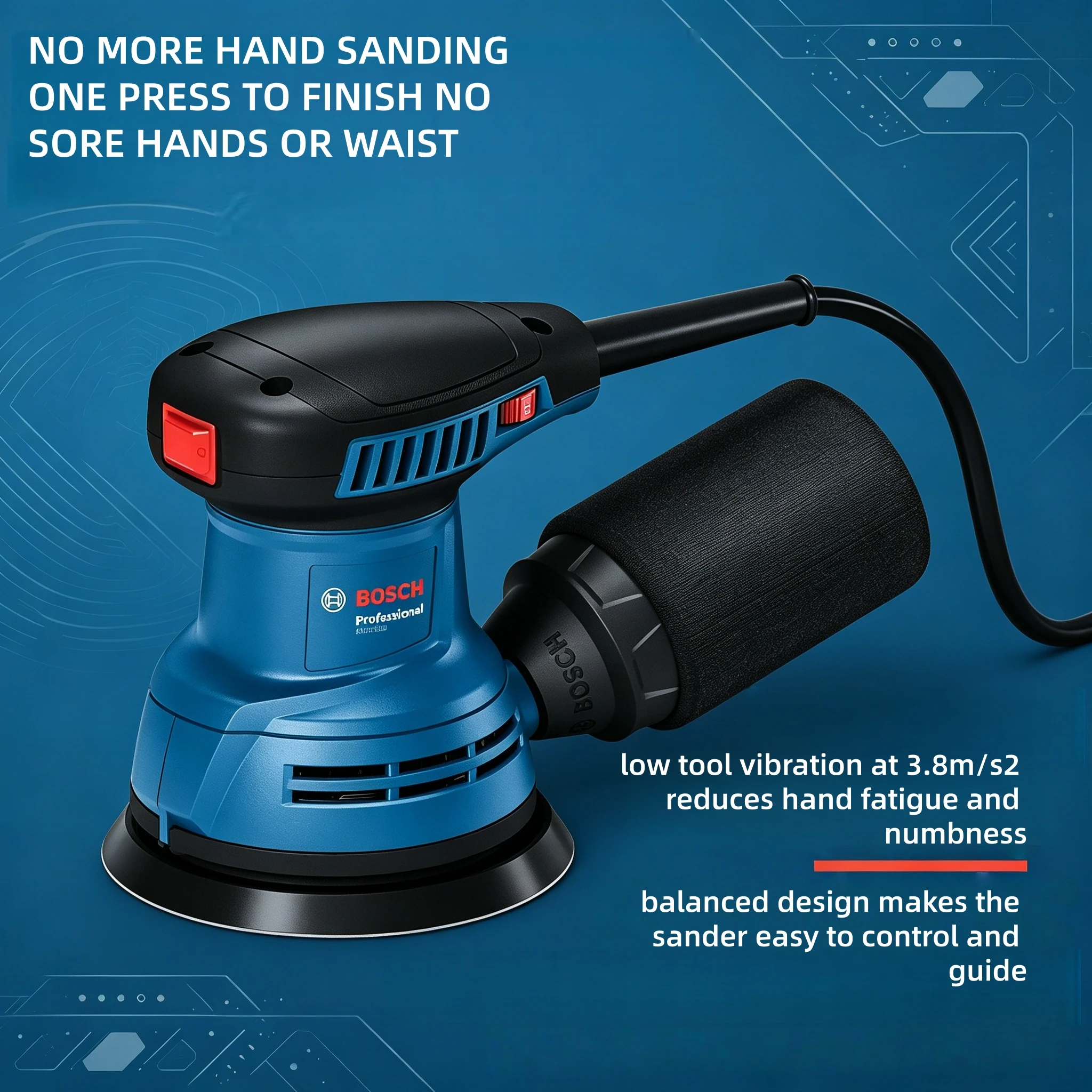 Bosch GEX125, Mesin Pengamplas - Power Tools Wood ulasan dan harga