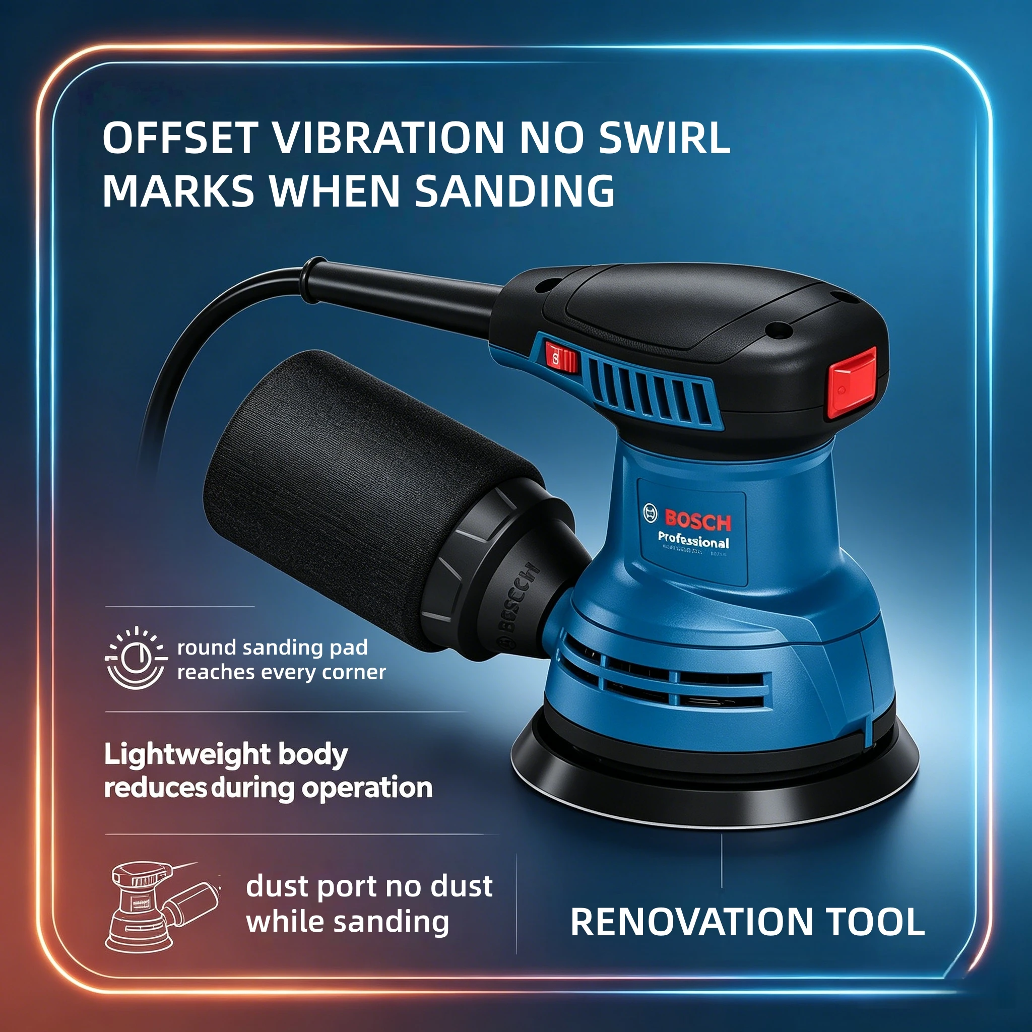 Bosch GEX125, Mesin Pengamplas - Power Tools Wood ulasan dan harga