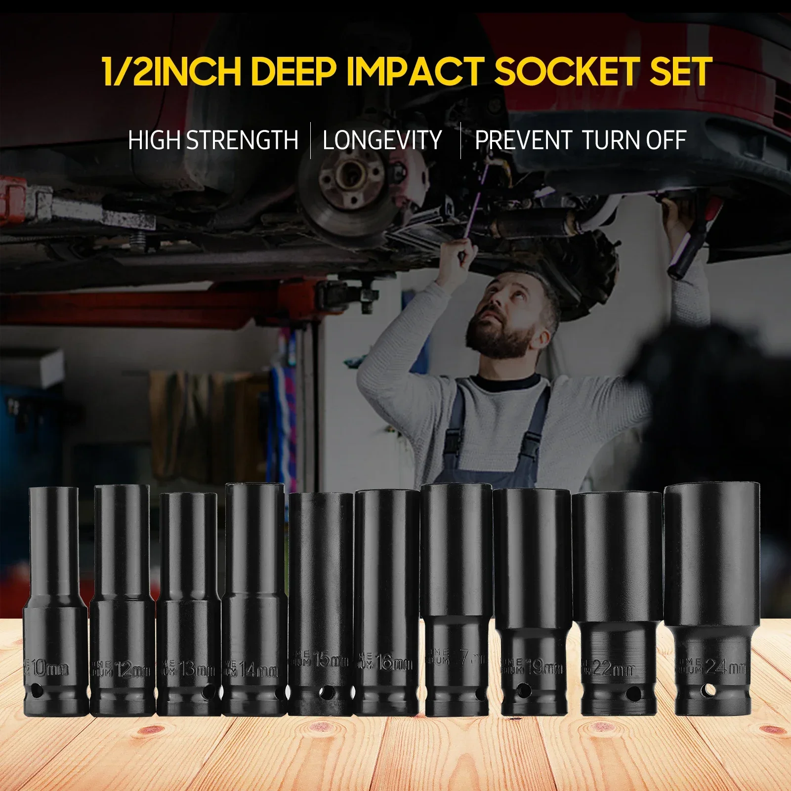 10PCS Set Soket Impact Dalam 1 - Power Tools Pneumatic ulasan dan harga