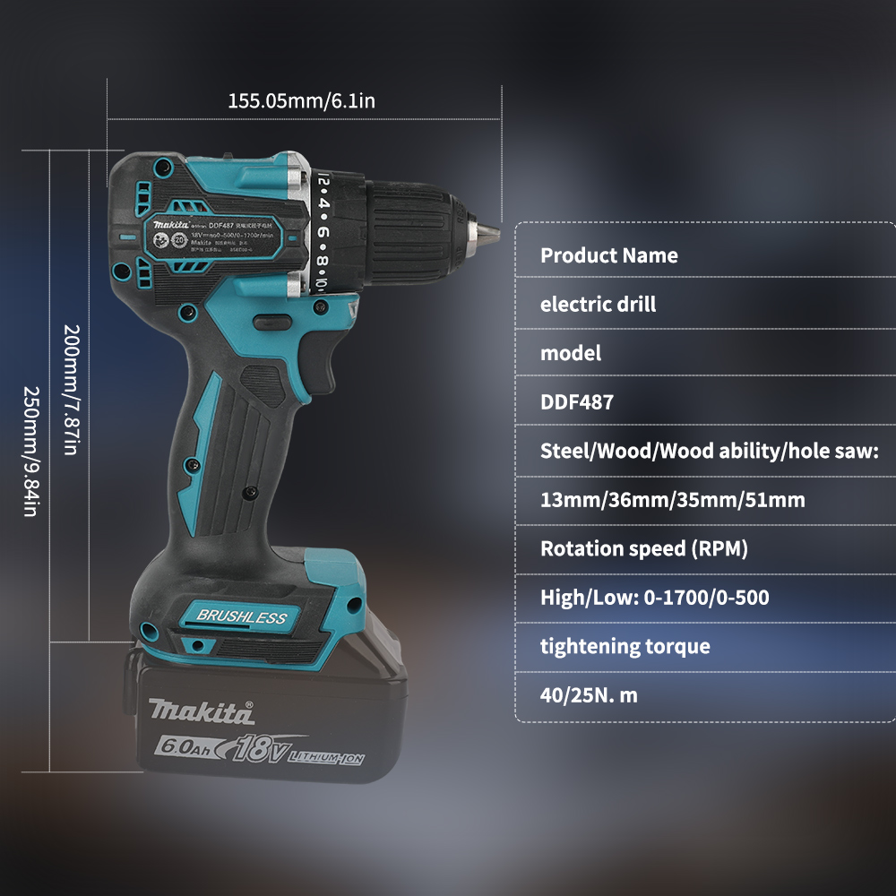 Bor Tanpa Kabel Brushless 18V  - Power Tools Brand ulasan dan harga
