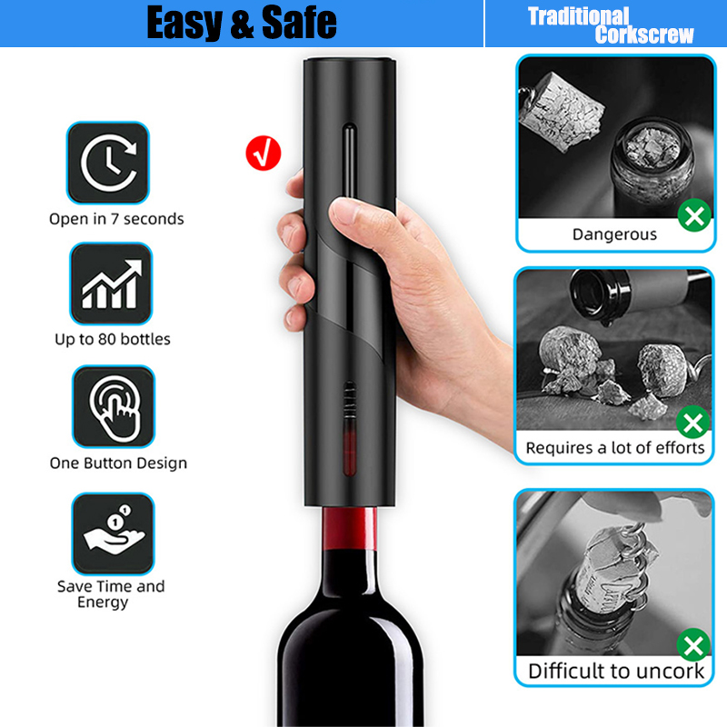 Pembuka botol anggur elektrik  - Power Tools Red ulasan dan harga